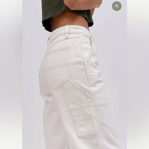 NWT Daydreamer White Denim Cargo Baggy Straight Leg Jeans